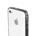 0.7mm Extra Slim with Side Botton Screw - Free Clip - On Metal Bumper Case for iPhone 4 iPhone 4S - Black