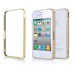 0.7mm Extra Slim with Side Botton Screw - Free Clip - On Metal Bumper Case for iPhone 4 iPhone 4S - Gold