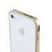 0.7mm Extra Slim with Side Botton Screw - Free Clip - On Metal Bumper Case for iPhone 4 iPhone 4S - Gold
