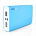 12000 mAh Portable 2-Port Backup External Battery Mobile Charger Power Bank with Led Indicator Smartphone/Tablet - Blue