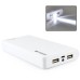 12000 mAh Portable 2-Port Backup External Battery Mobile Charger Power Bank with Led Indicator Smartphone/Tablet - White