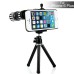 12 X Metal Telephoto Lens With Extendable Tripod and A Matte Hard Case For iPhone 6 Plus- Silver
