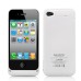 1500mAh External Battery Power Pack Case For iPhone 4S - White