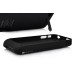 1500mAh External Battery Power Pack Rubberized Coating Case For iPhone 4S - Black