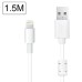 1.5M High Quality Lightning 8-Pin Data Sync and Charging Cable for iPhone 5 iPhone 5s iPad iPod - White
