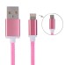 1 M 2 In 1 Sturdy Hemp Rope Sync Charging Cable for Micro USB and 8 pin Lighning - Pink