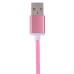 1 M 2 In 1 Sturdy Hemp Rope Sync Charging Cable for Micro USB and 8 pin Lighning - Pink