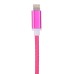 1 M 2 In 1 Sturdy Hemp Rope Sync Charging Cable for Micro USB and 8 pin Lighning - Rose red
