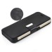 2400mAh Rechargeable External Power Pack with Front Leather Cover for iPhone 5 5s - Black