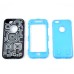 2 In 1 Anti-Shock White Geometric Pattern Plastic And Silicone Hybrid Hard Case Cover For iPhone 5c - Blue