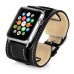 2 In 1 Luxury Genuine Leather Wrist Strap Watch Band Replacement For Apple Watch 38 mm - Black