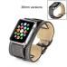 2 In 1 Luxury Genuine Leather Wrist Strap Watch Band Replacement For Apple Watch 38 mm - Grey