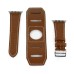 2 In 1 Luxury Genuine Leather Wrist Strap Watch Band Replacement For Apple Watch 42 mm - Brown