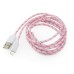 2M Luminous 8 Pin Charging Sync Lightning Cable for iPhone 6 iPhone 5/5s iPad Mini iPod - Pink