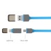 2 in 1 Noodle Pattern Sync Charging and Data Transmission Cable with Dust Cover for iPhone 6/5/5S iPad 5/4 Samsung Galaxy S4/S3 - Blue