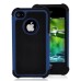 2 in 1 Protective TPU and Plastic Hard Case for iPhone 4/4S-Black and  Blue Edge