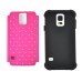 2 in 1 Rhombus Grain Rhinestone - Studded Shockproof PC and Silicone Hybrid Case Cover for Samsung Galaxy S5 G900 - Magenta