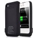 3000mAh External Battery Rubberized Case with Stand / Dual Port for iPhone 4S - Black