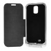 3200mAh Power Bank Case With Leather Flip And Built-In Stand For Samsung Galaxy S4 i9500 - Black