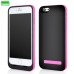 3500 mAh Ultra Slim PC Back Case With Built-In Battery And Stand  For iPhone 6 4.7 inch - Black And Pink