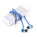 3.5MM Zipper Design In-Ear Earphone with Microphone for iPhone Samsung HTC etc - Blue