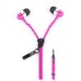 3.5MM Zipper Design In-Ear Earphone with Microphone for iPhone Samsung HTC etc - Magenta
