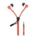3.5MM Zipper Design In-Ear Earphone with Microphone for iPhone Samsung HTC etc - Orange
