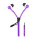 3.5MM Zipper Design In-Ear Earphone with Microphone for iPhone Samsung HTC etc - Purple