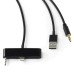 3.5 mm Car Aux Audio USB Sync Data Charger Cable for iPhone 6 4.7 inch - Black
