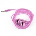 3.5mm Chrome Earphone With Microphone And Volume Control Button - Pink