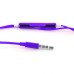 3.5mm Chrome Earphone With Microphone And Volume Control Button - Purple