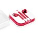 3.5mm Chrome Earphone With Microphone And Volume Control Button - Red