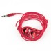 3.5mm Chrome Earphone With Microphone And Volume Control Button - Red