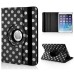 360 Degree Rotatable Wave Point Pattern Leather Case For iPad Mini 1/2/3 - Black