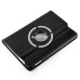 360 Degree Rotating Folio Lichi PU Leather Flip Swivel Stand Smart Wake / Sleep Case Cover With Elastic Belt For iPad Mini 4 - Black