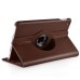 360 Degree Rotating Folio Lichi PU Leather Flip Swivel Stand Smart Wake / Sleep Case Cover With Elastic Belt For iPad Mini 4 - Brown