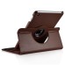 360 Degree Rotating Folio Lichi PU Leather Flip Swivel Stand Smart Wake / Sleep Case Cover With Elastic Belt For iPad Mini 4 - Brown