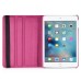360 Degree Rotating Folio Lichi PU Leather Flip Swivel Stand Smart Wake / Sleep Case Cover With Elastic Belt For iPad Mini 4 - Pink