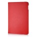 360 Degree Rotating Folio Lichi PU Leather Flip Swivel Stand Smart Wake / Sleep Case Cover With Elastic Belt For iPad Mini 4 - Red