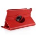 360 Degree Rotating Folio Lichi PU Leather Flip Swivel Stand Smart Wake / Sleep Case Cover With Elastic Belt For iPad Mini 4 - Red