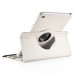 360 Degree Rotating Folio Lichi PU Leather Flip Swivel Stand Smart Wake / Sleep Case Cover With Elastic Belt For iPad Mini 4 - White