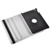 360 Degree Rotating Folio Lichi PU Leather Flip Swivel Stand Smart Wake / Sleep Case Cover With Elastic Belt For iPad Mini 4 - White