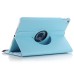 360 Degree Rotating Lichi PU Leather Smart Wake / Sleep Case Cover With Elastic Belt for iPad Pro 9.7 inch - Light blue