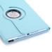 360 Degree Rotating Lichi PU Leather Smart Wake / Sleep Case Cover With Elastic Belt for iPad Pro 9.7 inch - Light blue