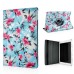 360 Degree Rotation Design Flower Pattern Stand Leather Smart Case for iPad Air 2 ( iPad 6 ) - Blue