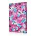 360 Degree Rotation Design Flower Pattern Stand Leather Smart Case for iPad Air 2 ( iPad 6 ) - Magenta