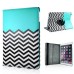 360 Degree Rotation Design Wave Pattern Stand Leather Smart Case for iPad Air 2 ( iPad 6 ) - Green