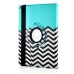 360 Degree Rotation Design Wave Pattern Stand Leather Smart Case for iPad Air ( iPad 5 ) - Light Blue