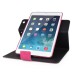 360 Degree Rotation Horse Skin Magnetic Stand Leather Smart Case for iPad Air - Magenta