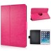 360 Degree Rotation Horse Skin Magnetic Stand Leather Smart Case for iPad Air - Magenta